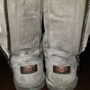 Grey Zip Up Ugg Boots